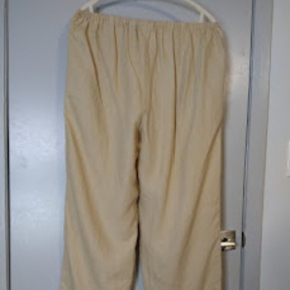 Valerie Stevens Khaki Linen Pants - Picture 3 of 6